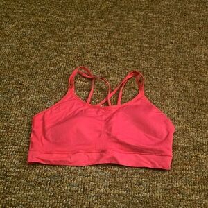 Women's Hot Pink Strappy Sports Bra